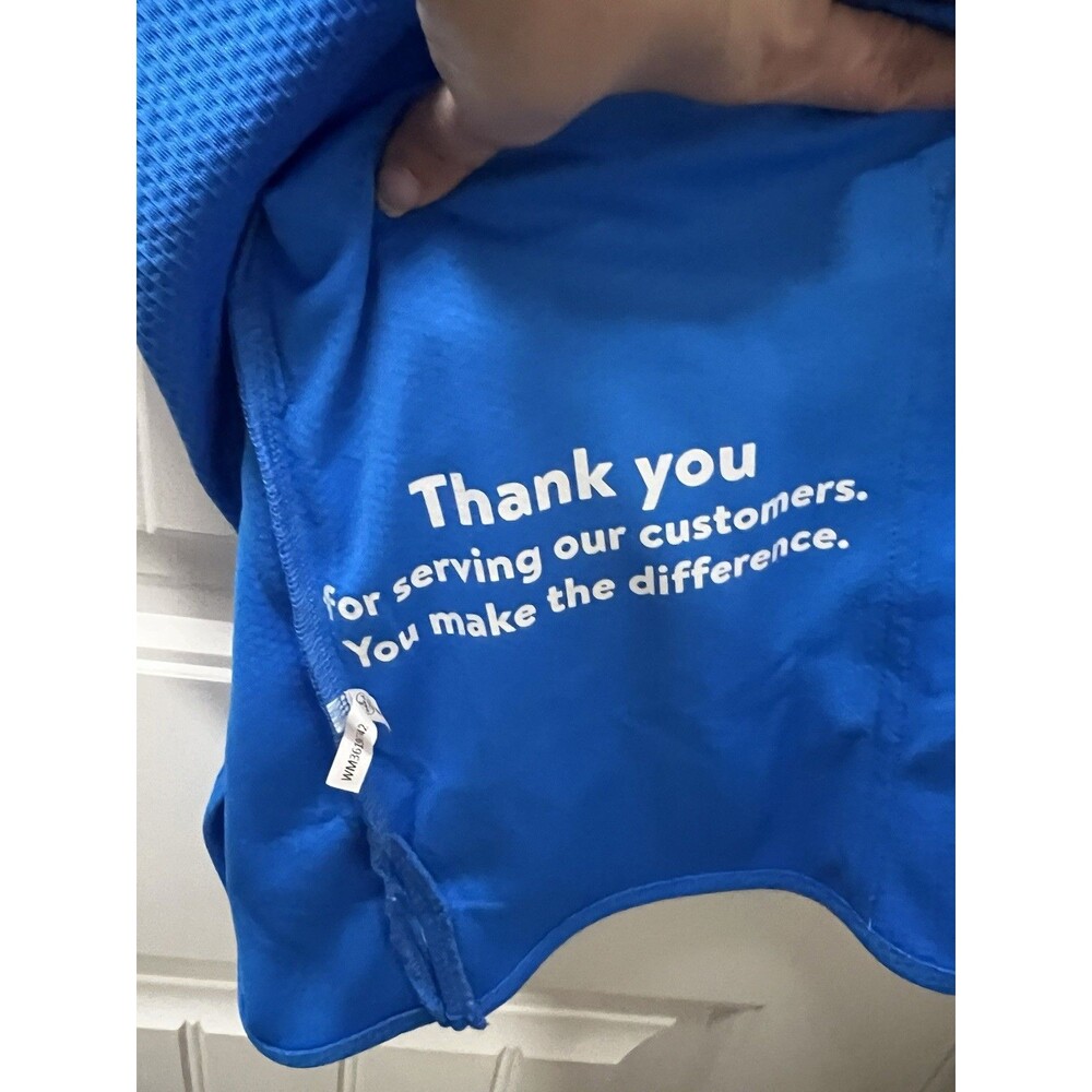Walmart Employee Vest Men’s Medium 38/40 Blue Zip Up Embroidered Logo Pockets - Picture 11 of 14